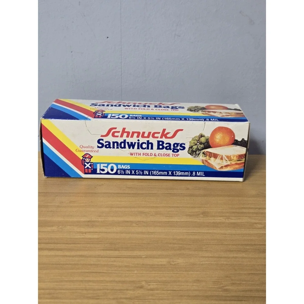 Vintage Schnucks‎ Sandwich Bags. 150 Fold & Close Bags 6.5